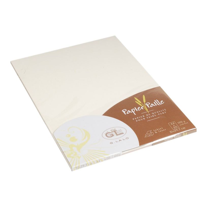 3140290474161-G.LALO Paille - Papier ordinaire - Paille Naturelle - A4 (210 x 297 mm) - 120 g/m² - 20 Feui-P_147416_1-0