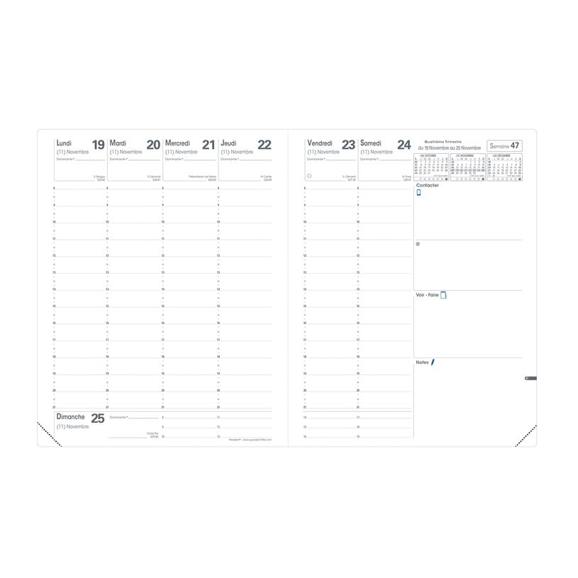 3371010124152-Agenda Impala President - 1 semaine sur 2 pages - 21 x 27 cm - noir - Quo Vadis-P_161582_4-1