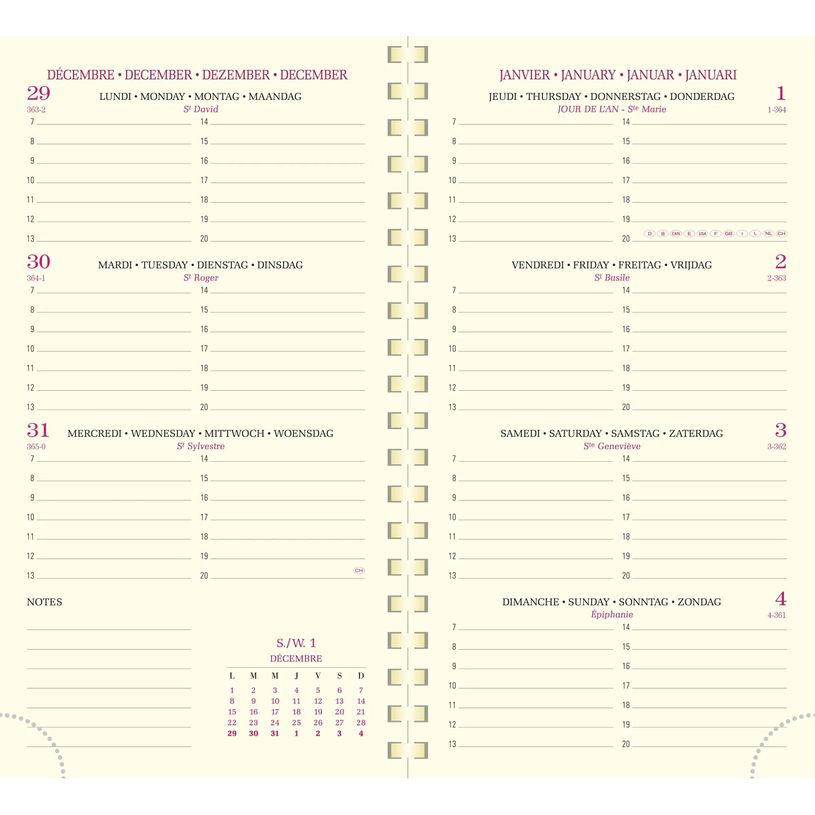 3660942002677-Agenda de poche spiralé Cassandra Eurotime 16S - 1 semaine sur 2 pages - 9 x 16 cm - disponible dans différentes cou--3