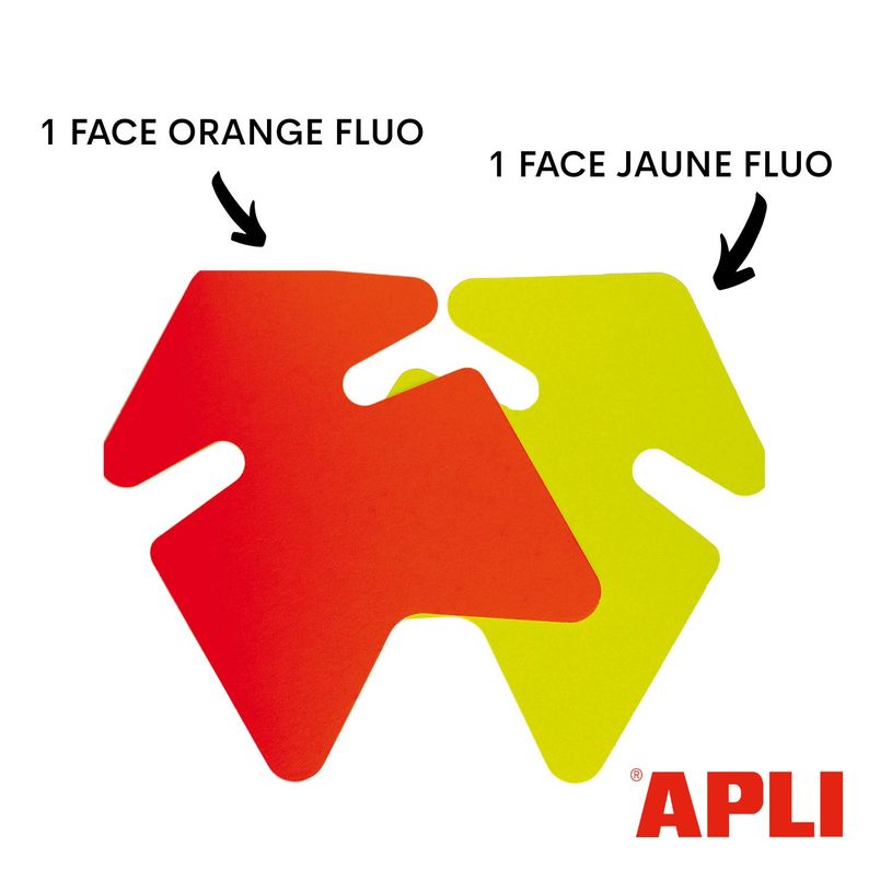 3270241229103-Apli Agipa - 10 flèches fluo effaçables - jaune/orange - 16 x 24 cm--2