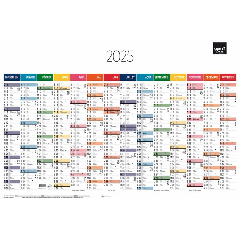 3371010201181-Quo Vadis Arc en Ciel - Calendrier horizontal 12 mois sur 1 face - 43 x 65 cm-P_234295_1-0