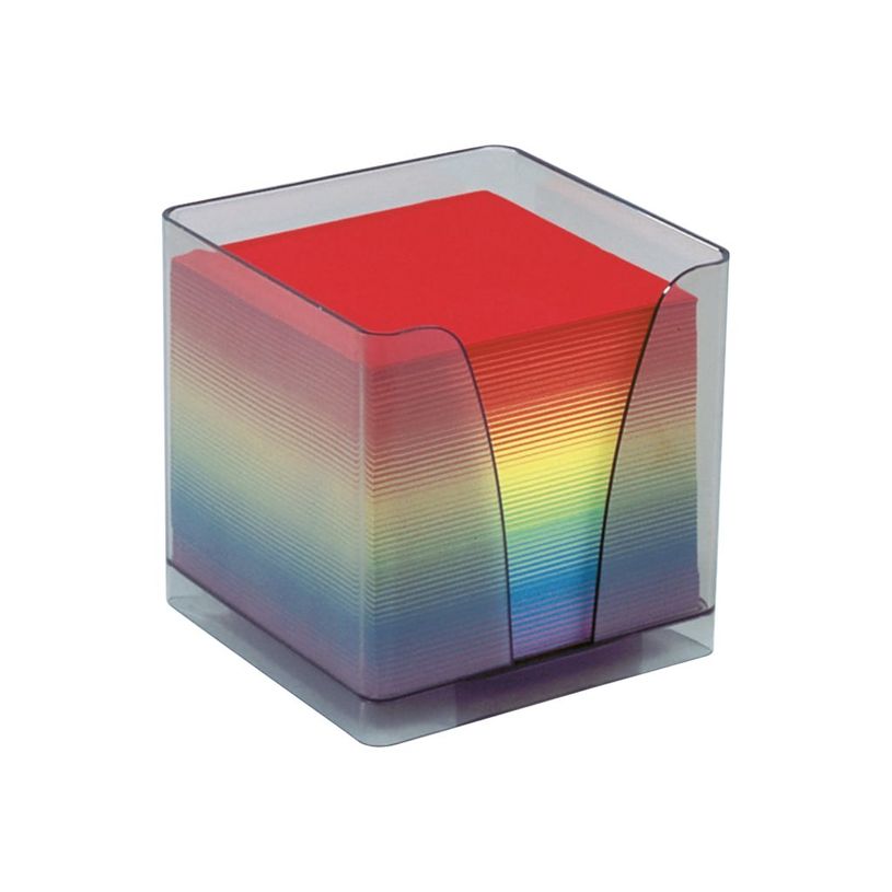 3413560240019-Quo Vadis - Bloc Cube avec support plexi - arc en ciel -P_2343950_2-0