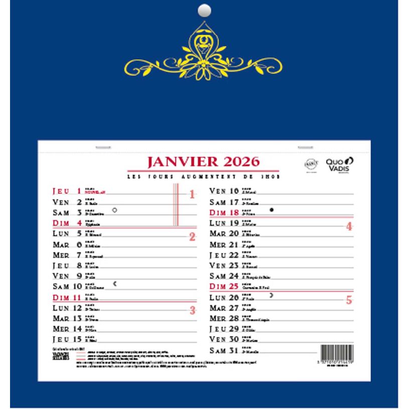 3371010214419-Quo Vadis Skytos - Calendrier bloc mensuel - 29 x 30 cm - disponible dans différentes couleurs--1