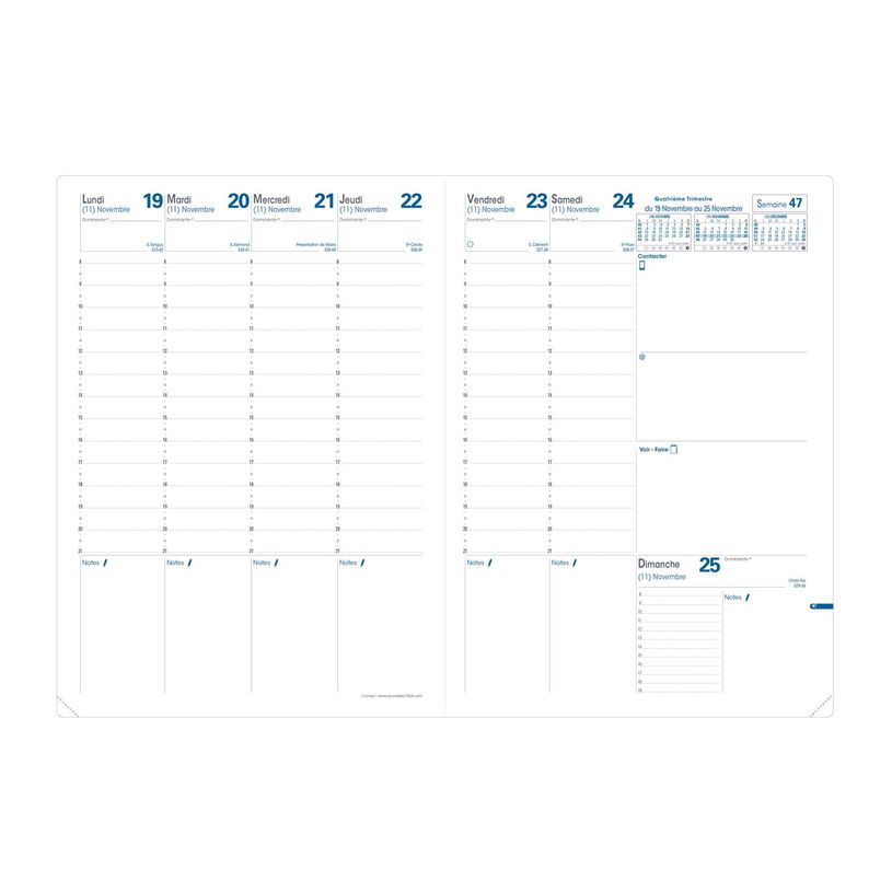 0400000241043-Agenda Impala Consul - 1 semaine sur 2 pages - 21 x 29,7 cm - disponible dans différentes couleurs - Q--4