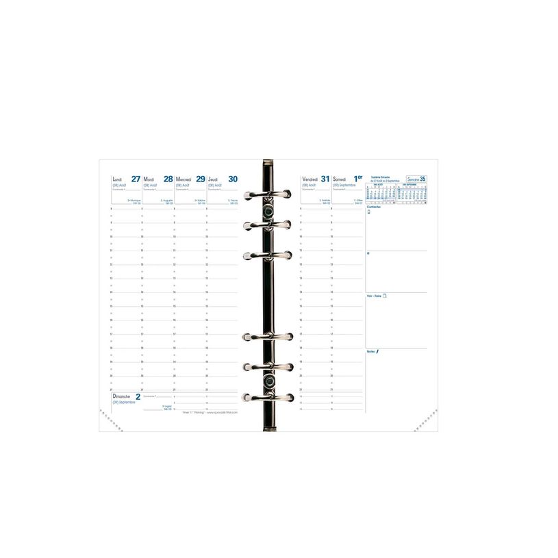 3371010118984-Recharge pour organiseur Timer 17 Planning - 1 semaine sur 2 pages - 10 x 17 cm - Quo Vadis--0