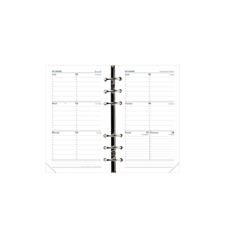 3371010119035-Recharge pour organiseur Timer 17 Horizontal - 1 semaine sur 2 pages - 10 x 17 cm - Quo Vadis--0