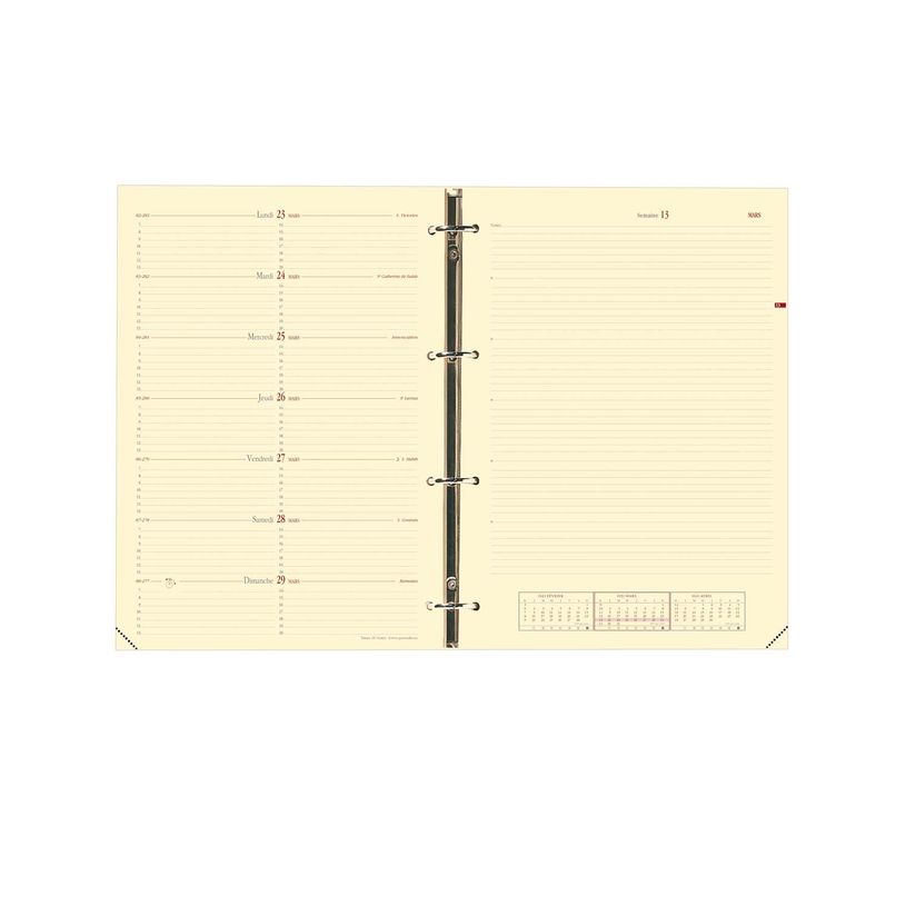 3371010119103-Recharge pour organiseur Timer 29 Notes - 1 semaine sur 2 pages - 21 x 29,7 cm - papier ivoir-P_270001_2-0