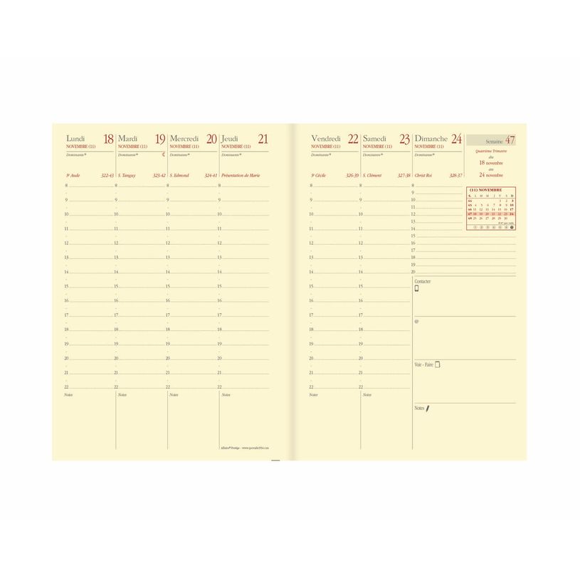 3371010136957-Agenda Impala Affaires Prestige - 1 semaine sur 2 pages - 10 x 15 cm - noir - Quo Vadis--1