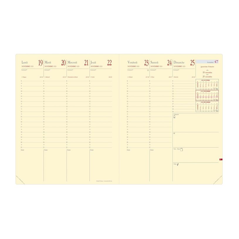 3371010138470-Agenda Impala President Prestige - 1 semaine sur 2 pages - 21 x 27 cm - disponible dans différentes cou--1