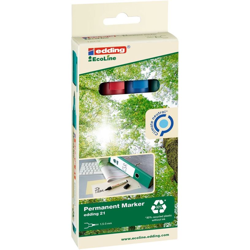 4004764917907-Edding EcoLine 21 - Pack de 4 marqueurs permanents - couleurs assorties-P_300020837_1-0