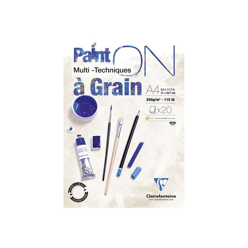 3329689750493-Clairefontaine Paint ON - bloc encollé - A4 - 20 feuilles-P_300025532_1-0