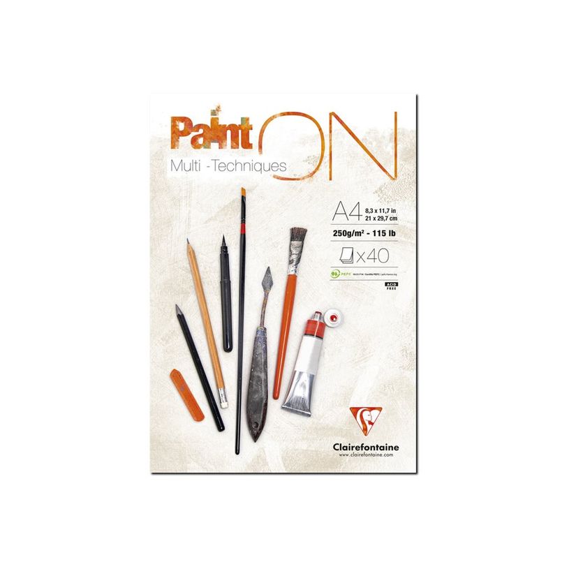 3329680965377-Clairefontaine Paint ON - bloc encollé - A4 - 40 feuilles-P_300026402_1-0