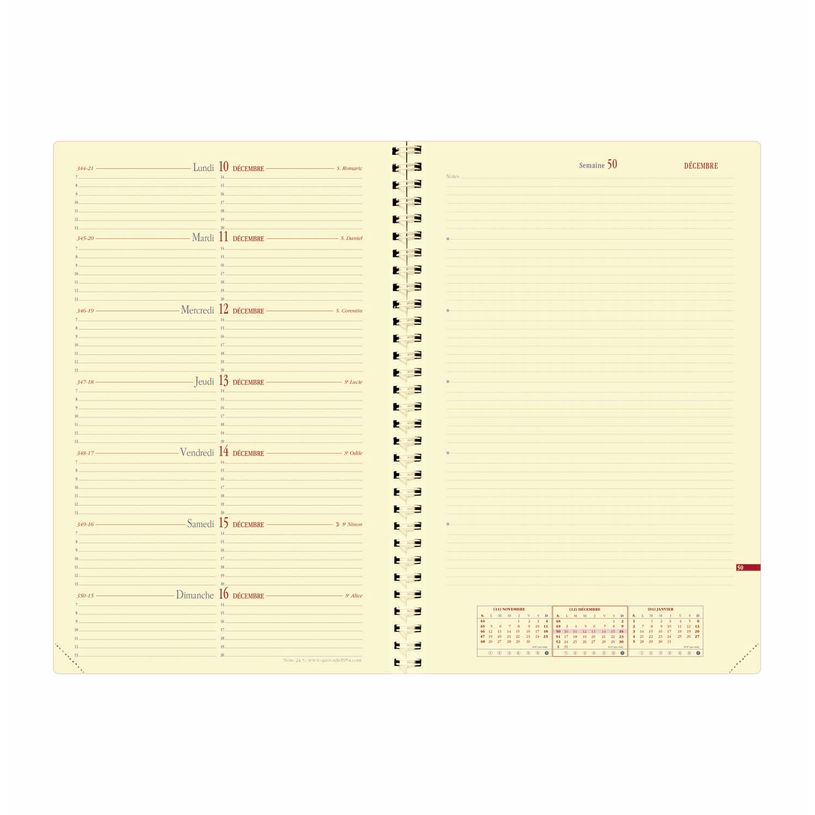 3371010140558-Agenda à spirale Impala Note 24S - 1 semaine sur 2 pages - 16 x 24 cm - noir - Quo Vadis--1