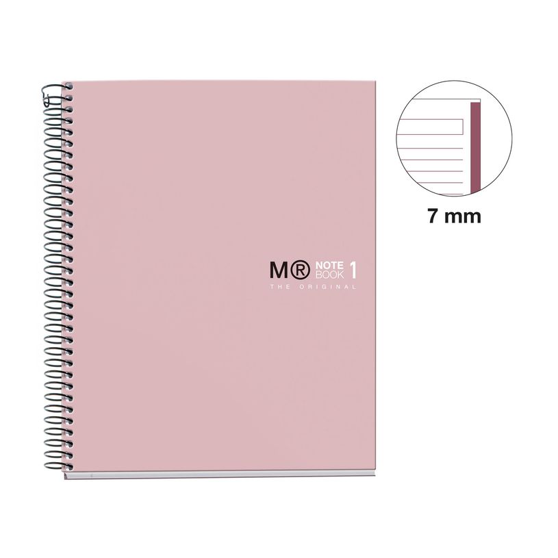 8422593499924-THE ORIGINAL NOTEBOOK, couverture rigide, A5, lignes horizontales, 80 feuilles de 1 couleur, Miquelrius--1