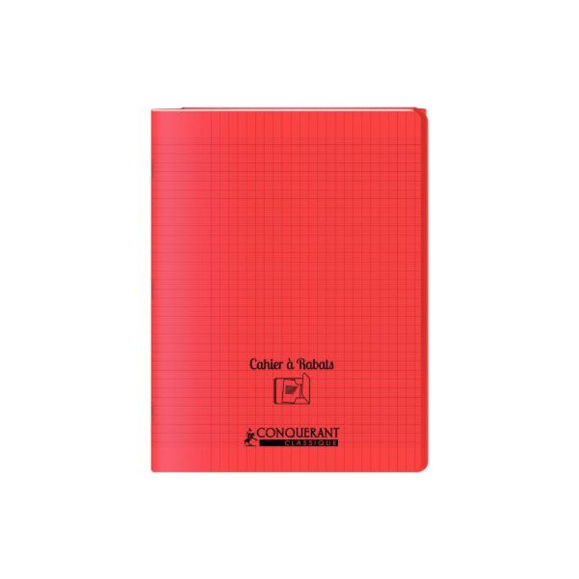 3020120123165-Conquérant Classique - Cahier polypro à rabat - 17 x 22 cm - 96 pages - grands carreaux -P_300048979_1-0
