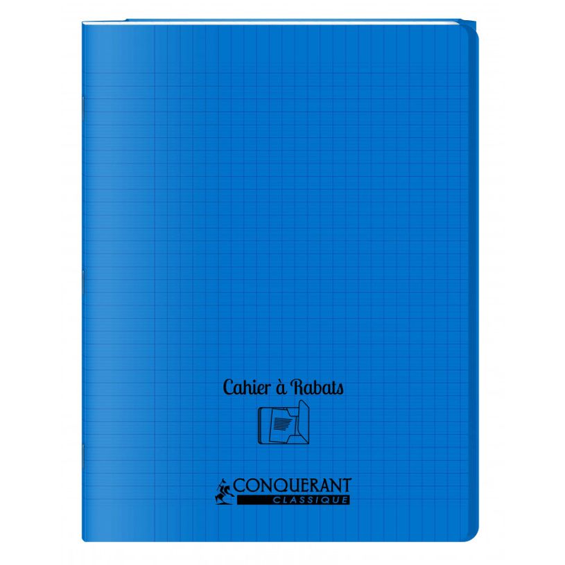 3020120123127-Conquérant Classique - Cahier polypro à rabat - 17 x 22 cm - 96 pages - grands carreaux -P_300048981_1-0