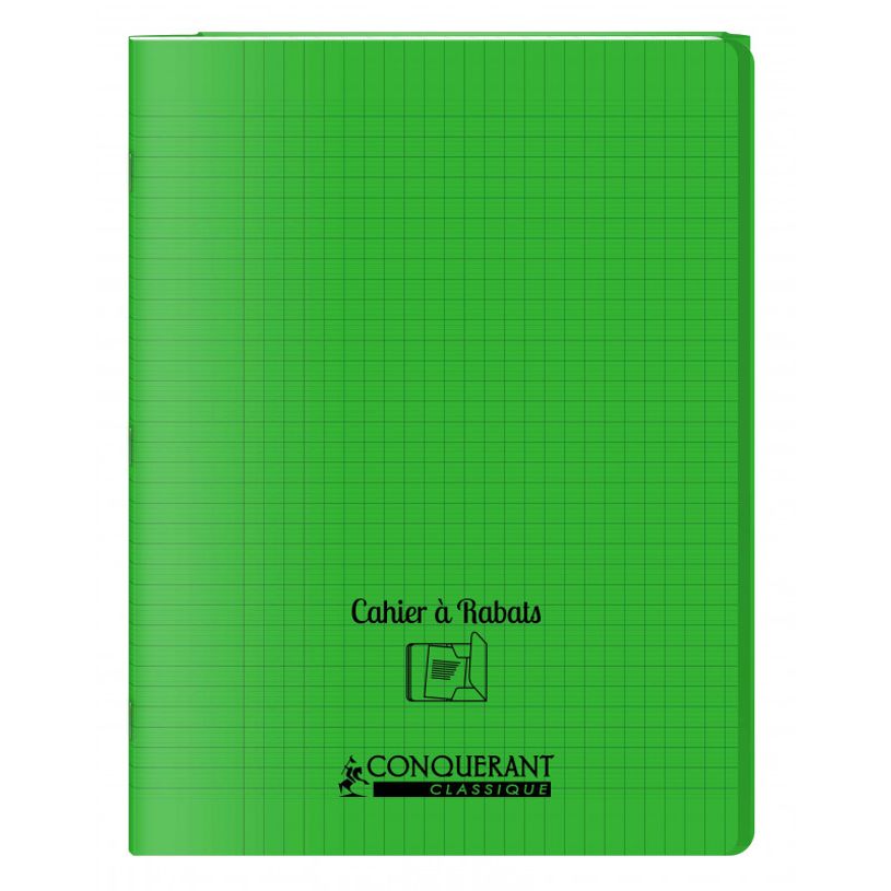 3020120123202-Conquérant Classique - Cahier polypro à rabat - 17 x 22 cm - 96 pages - grands carreaux -P_300048982_1-0