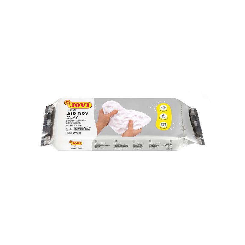 8412027248082-Jovi Pâte Autodurcissante Air Dry 250 g – Blanche, Facile à Modeler et Séchage à l’Air--0