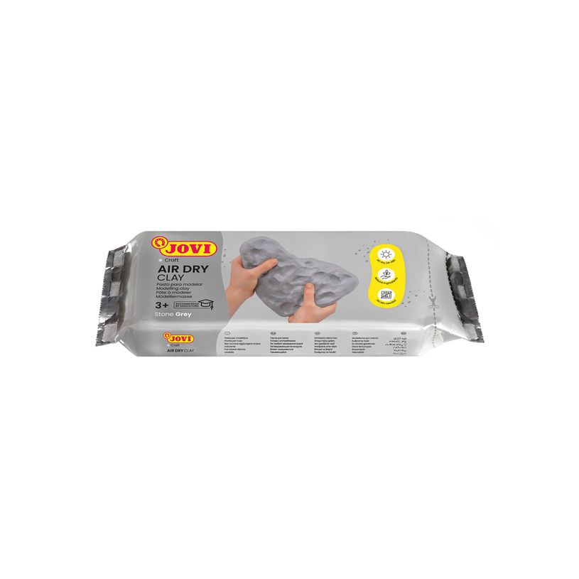 8412027029889-Jovi Pâte Autodurcissante Air Dry 250 g – Gris, Facile à Modeler et Séchage à l’Air--0