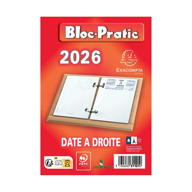 3130630311010-Bloc-Pratic - Bloc de bureau - date à droite - Exacompta--0