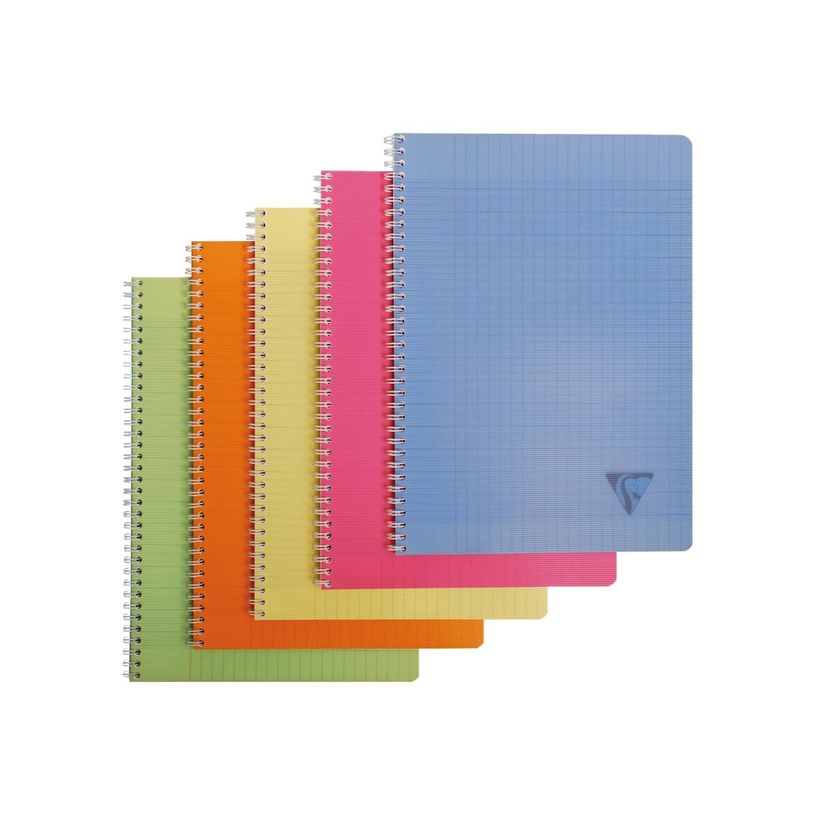 3329683281160-Clairefontaine Linicolor - Cahier polypro à spirale A4 (21x29,7cm) - 180 pages - grands carreaux (Seyes) - disponible-P_328116_1-0