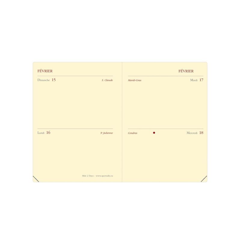 3371010140060-Agenda Impala Mini 2 Days - 2 jours par page - 7 x 10 cm - noir - Quo Vadis--1