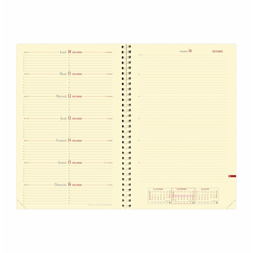 3371010140596-Agenda à spirale Soho Note 24S - 1 semaine sur 2 pages - 16 x 24 cm - rouge - Quo Vadis-P_372372_2-1