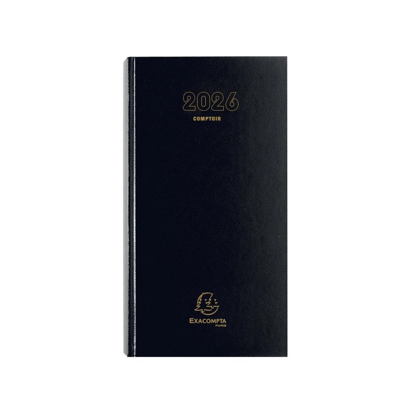 3660942007719-Agenda Comptoir Euro et cents - 1 jour par page - 15 x 27 cm - noir - Exacompta--0