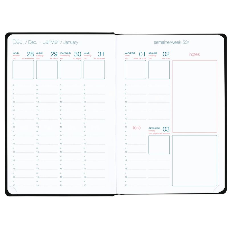 3664447090108-Agenda Céleste - 1 semaine sur 2 pages - 17 x 24,5 cm - disponible dans différentes coul-P_400000270_6-4
