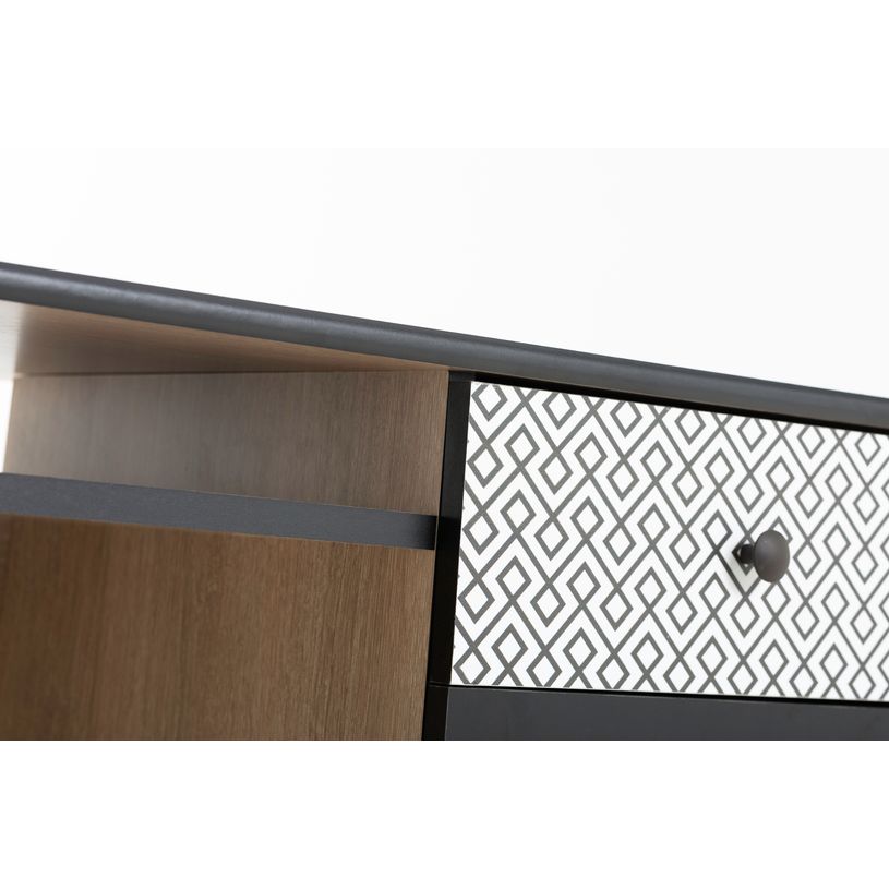 3483600961693-Bureau droit JAKARTA - 110 cm - 1 porte, 1 tablette et 1 tiroir - Chêne noisette et uni n-P_400000364_4-3