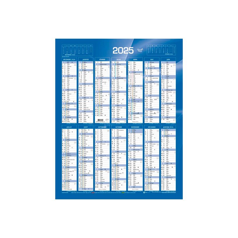 3371010395811-Quo Vadis - Calendrier vertical 12 mois sur 1 face - 43 x 55 cm - bleu-P_400000801_1-0