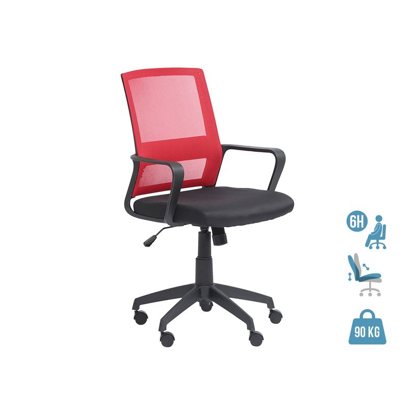 3760185020831-Fauteuil de bureau LIBERTY 01 - accoudoirs fixes - sans appui-tête - noir et rouge-P_400000841_1-0