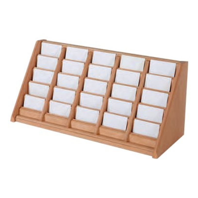 3660412028251-Promocome - Présentoir de comptoir pour cartes de visite - bois naturel-P_400001410_1-0