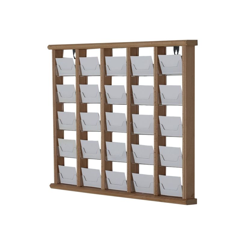 3660412028299-Promocome - Présentoir de cartes de visite mural - 5 x 5 compartiments - finition bois fo-P_400001414_1-0