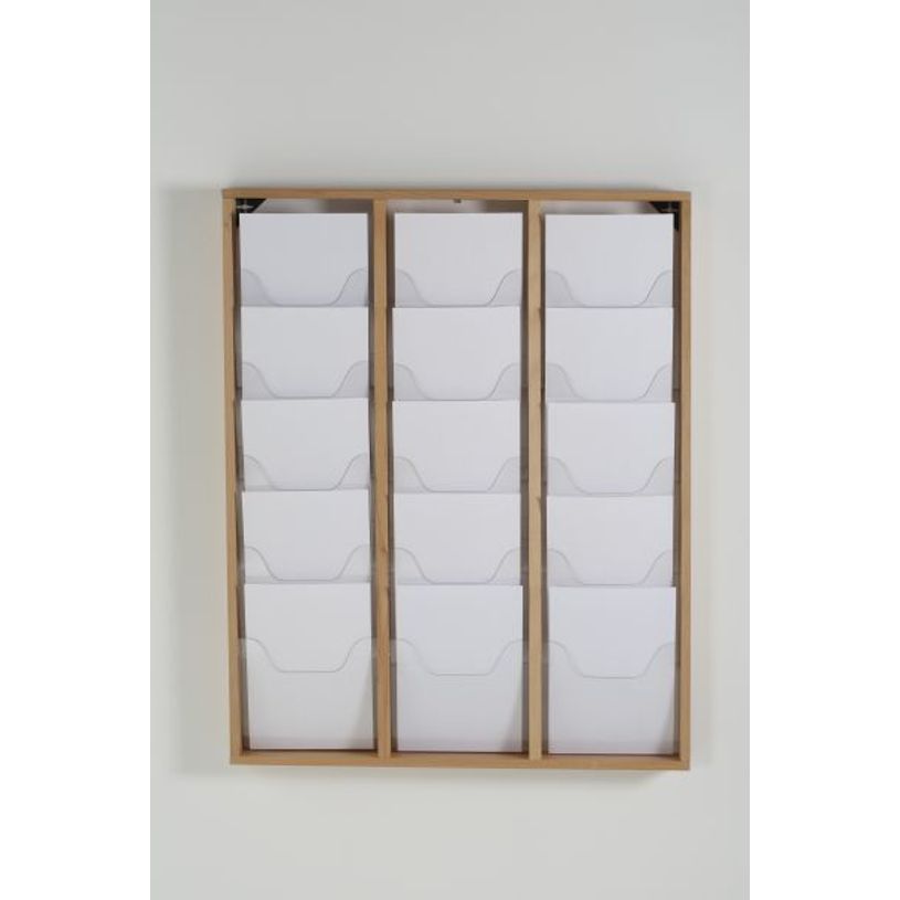 3660412028329-Promocome - Présentoir de journaux mural - 3 x 5 compartiments A4 - bois naturel-P_400001417_2-1