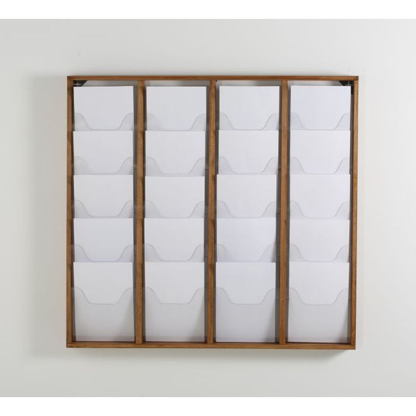 3660412028374-Promocome - Présentoir de journaux mural - 4 x 5 compartiments A4 - bois foncé-P_400001422_1-0