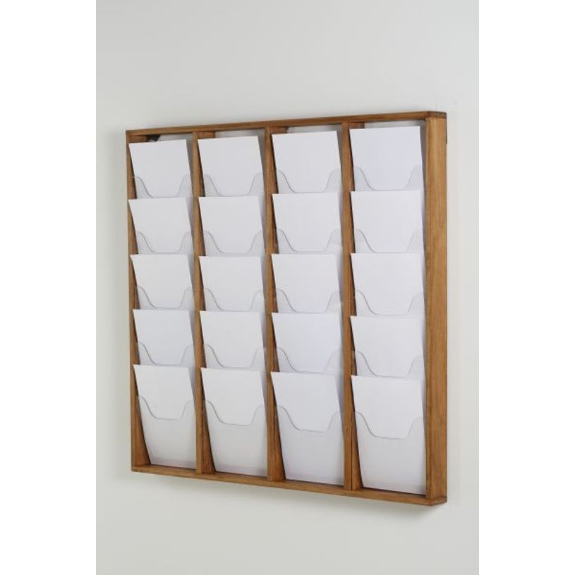 3660412028374-Promocome - Présentoir de journaux mural - 4 x 5 compartiments A4 - bois foncé-P_400001422_2-1