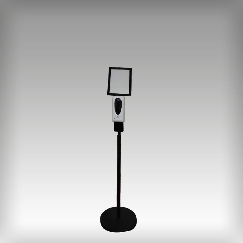 0404000016137-Distributeur automatique de gel (hydroalcoolique ) sur pied avec présentoir A4 pour affic-P_400001613_1-0