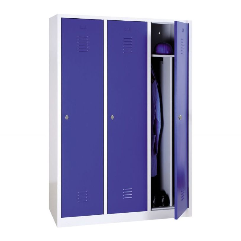 3700339889099-Vestiaire industrie salissante monobloc 3 colonnes - H180 x L120 x P50 cm - gris/bleu-P_400001640_1-0
