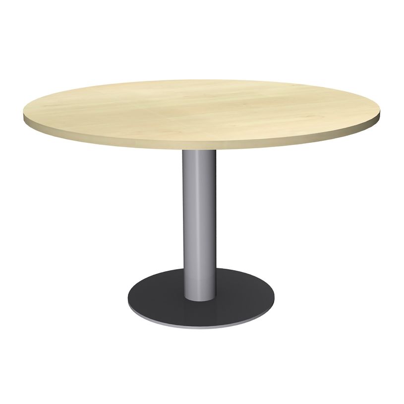 3253310171282-Table de réunion ronde - diam 100 cm - pieds tulipe alu - plateau imitation érable-P_400001654_1-0