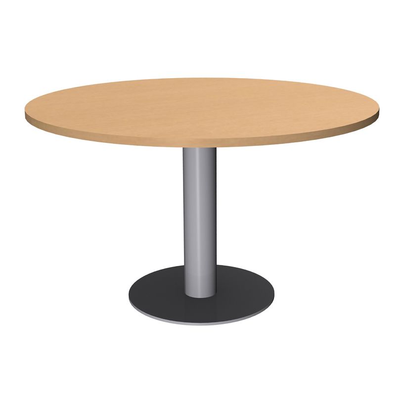 3253310171312-Table de réunion ronde - diam 100 cm - pieds tulipe alu - plateau imitation hêtre-P_400001656_1-0