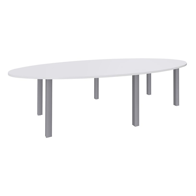 3253310170797-Table de réunion ovale - L280 cm - pieds exprim alu - Plateau blanc perle-P_400001660_1-0