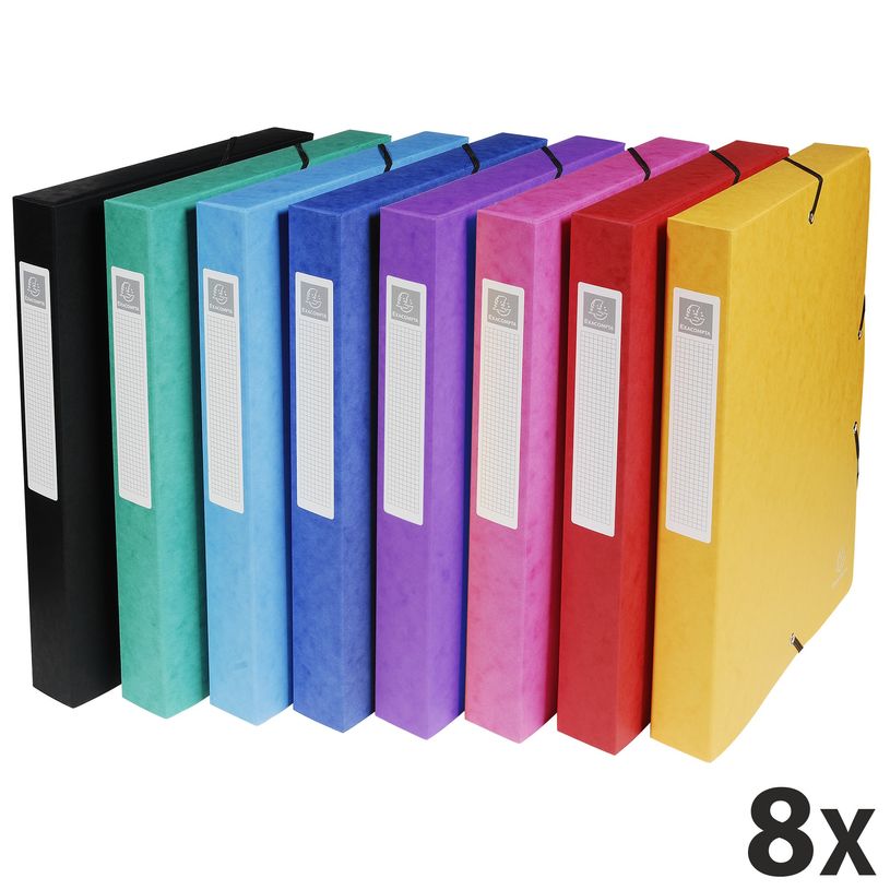 3130632504007-Exacompta Exabox - 8 Boîtes de classement en carte lustrée - dos 40 mm - coloris assorti-P_400001823_1-0