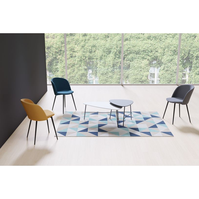 3660141226270-Table basse LAZY - L93 x P50 x H40 cm - pieds acier noir - plateau blanc-P_400001942_4-3