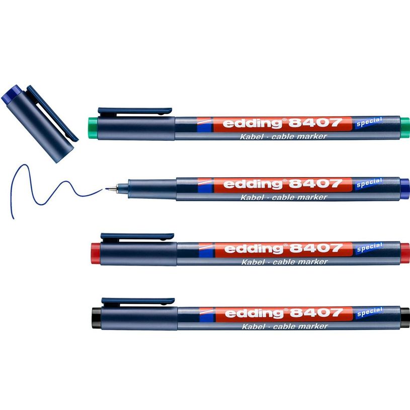 4004764937400-Edding 8407 cable - 4 Marqueurs pour câbles - pointe fine - coloris assortis-P_400001987_3-2