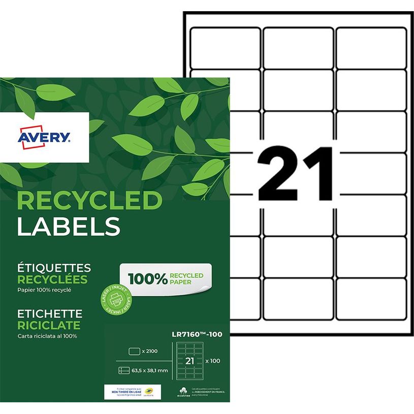 4004182055892-Avery - 2100 Étiquettes adresse recyclées blanches - 38,1 x 63,5 mm - Impression laser --P_400002009_1-0