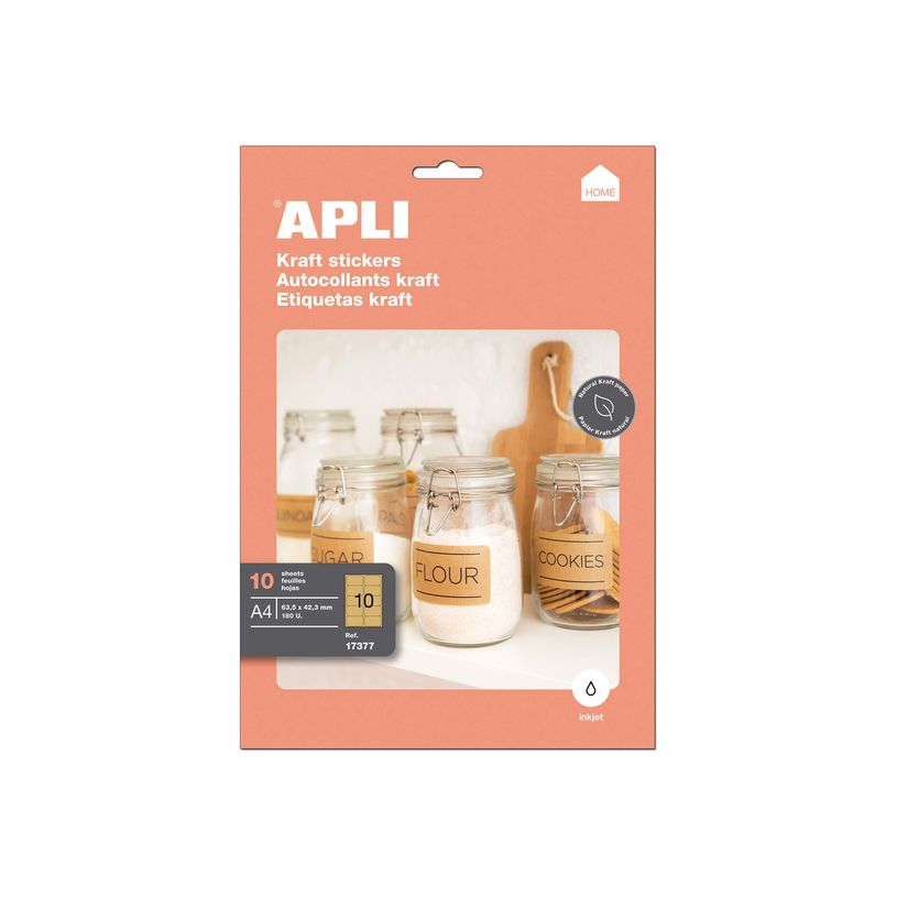 8410782173779-Apli Agipa - 100 Étiquettes kraft - 99,1 x 57 mm - impression jet d'encre-P_400002060_1-2