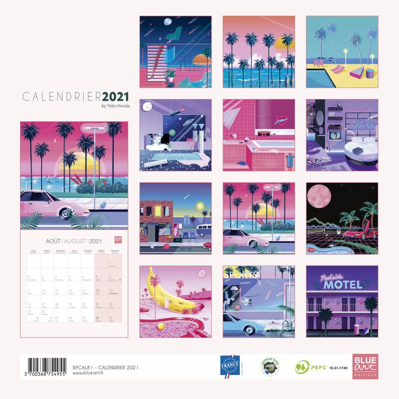 3700368754955-Blue Art Yoko Honda - Calendrier illustré mensuel - 30 x 30 cm-P_400002766_2-1
