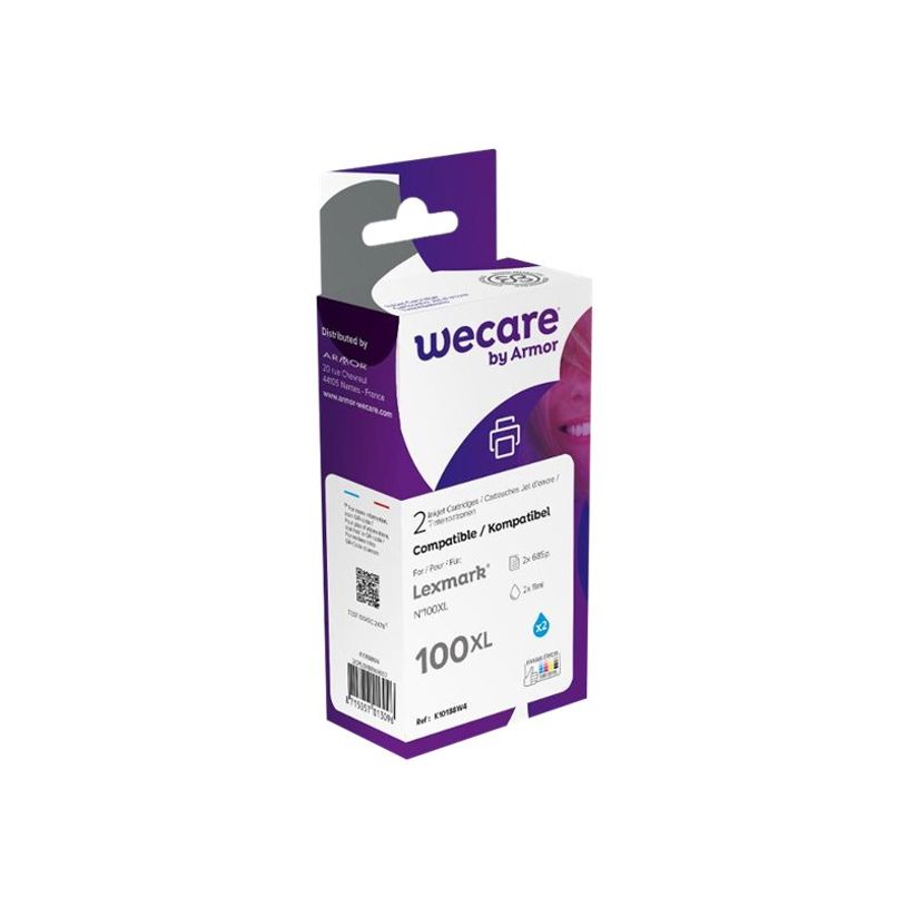 8715057013096-Cartouche compatible Lexmark 100XL - pack de 2 - cyan - Wecare-P_400003105_1-0