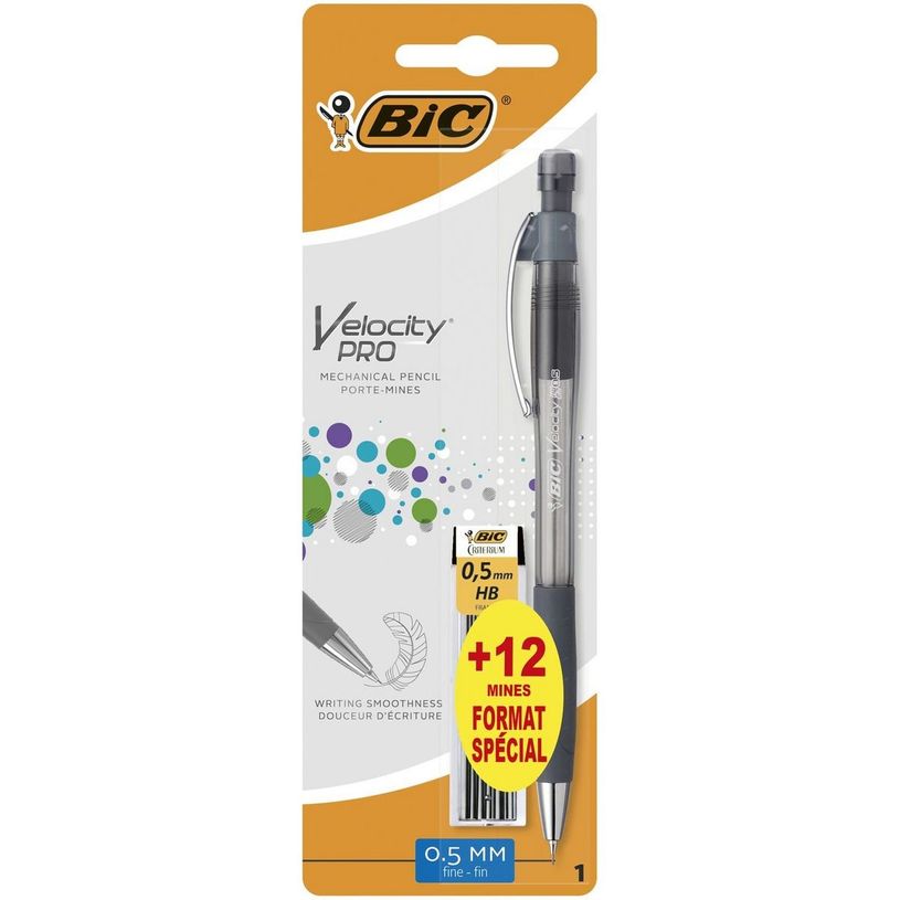 3086123512696-BIC - Porte-mines Velocity Pro + 12 mines - 0,5 mm - format spécial-P_400003850_2-1